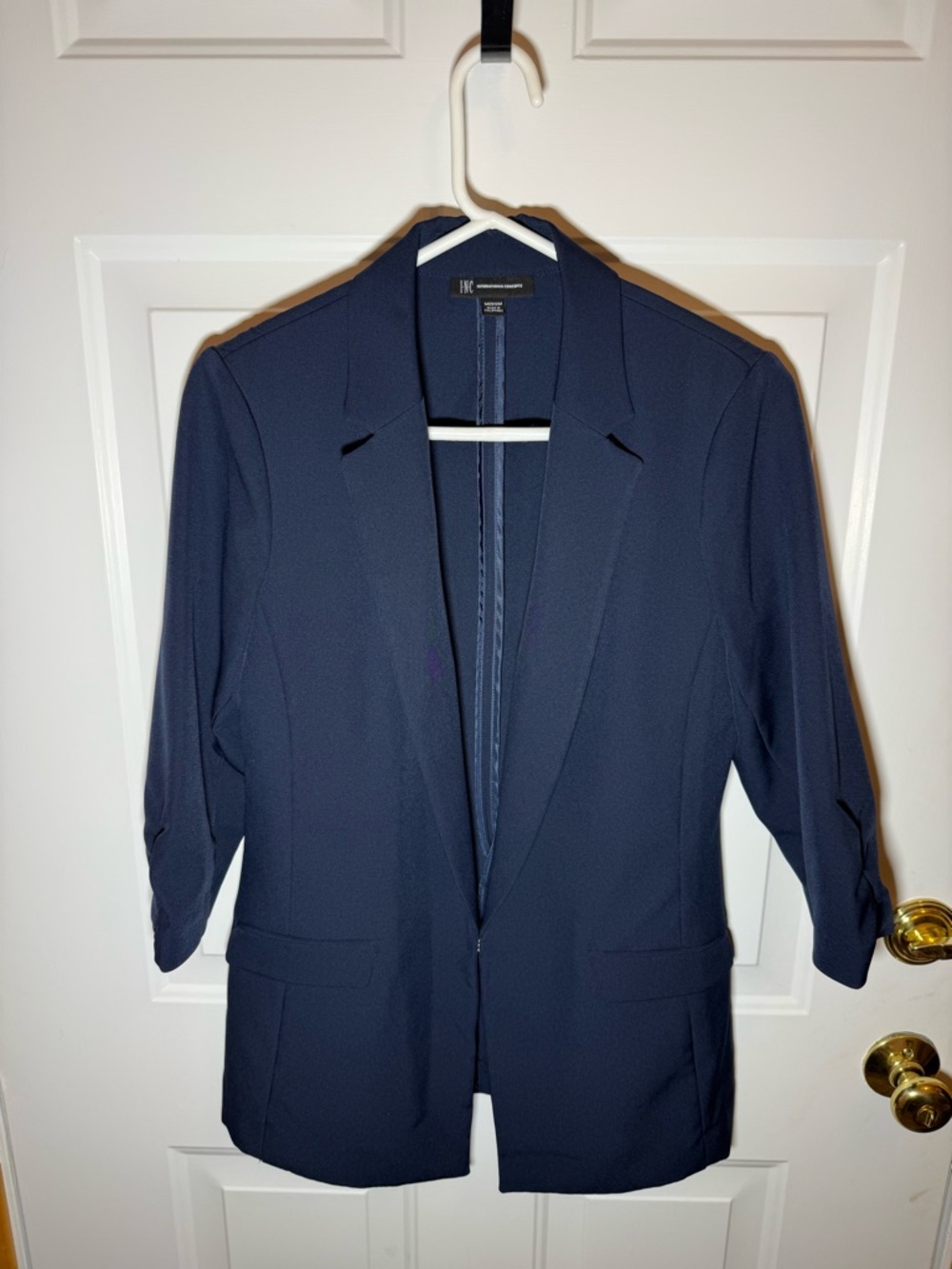 INC International Concepts Navy Open-Front Blazer Jacket